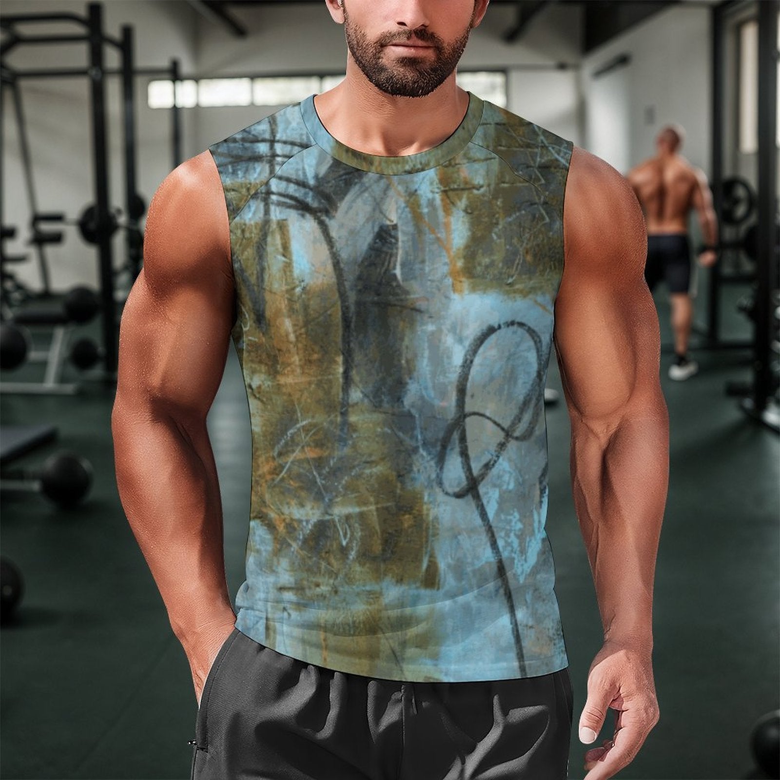 Blue Felt Men's Tank Top