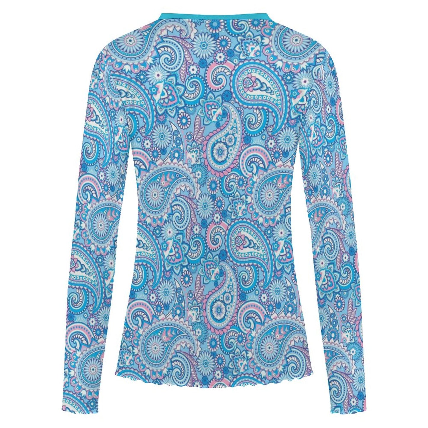 City Apparel - Women's  Long Sleeve Paisley Mesh Shirt