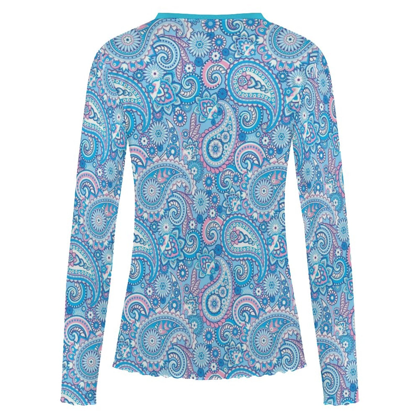 City Apparel - Women's  Long Sleeve Paisley Mesh Shirt