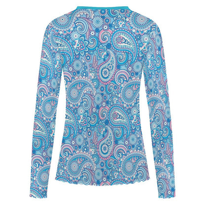 City Apparel - Women's  Long Sleeve Paisley Mesh Shirt