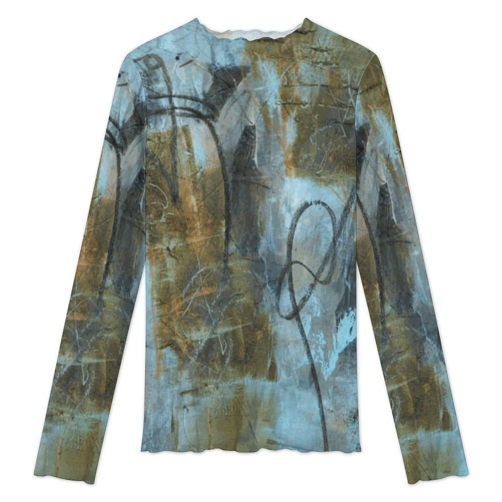 100gsm High Neck Mesh Top For Women(All-Over Printing)