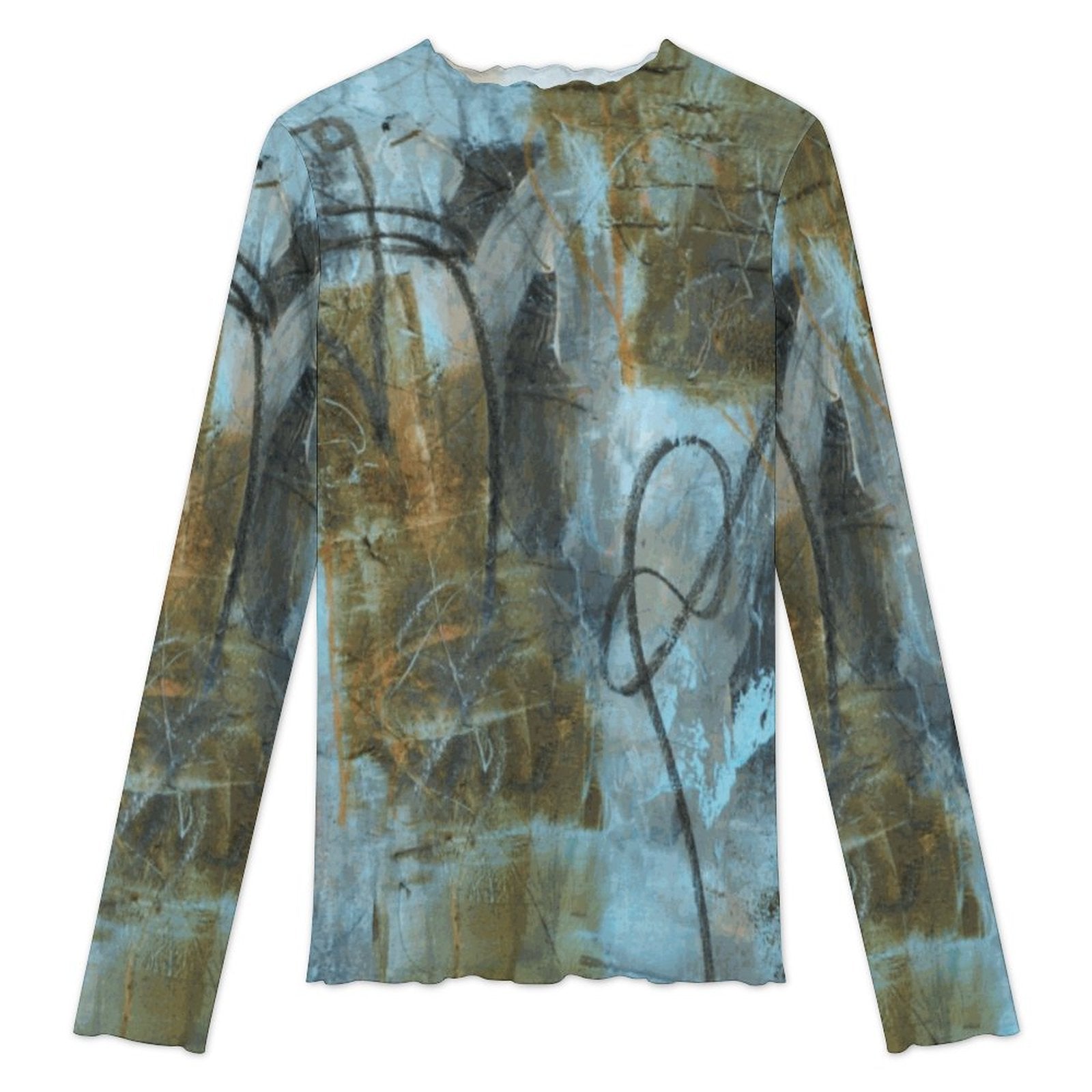 100gsm High Neck Mesh Top For Women(All-Over Printing)