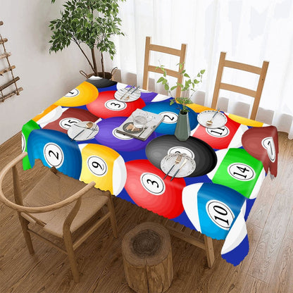 Poolball Rectangular Tablecloth – Billiards-Inspired Table Cover