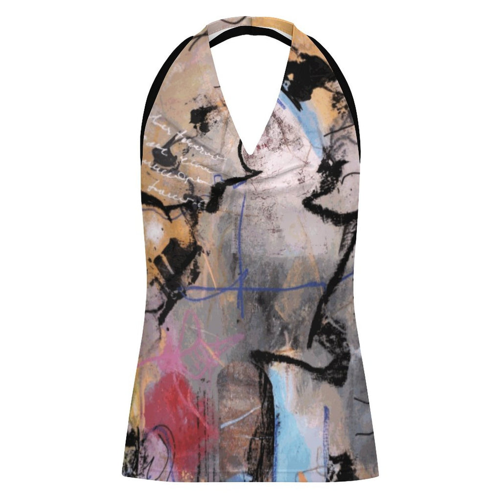 City Collection - Women's Draped Halter Tank Top