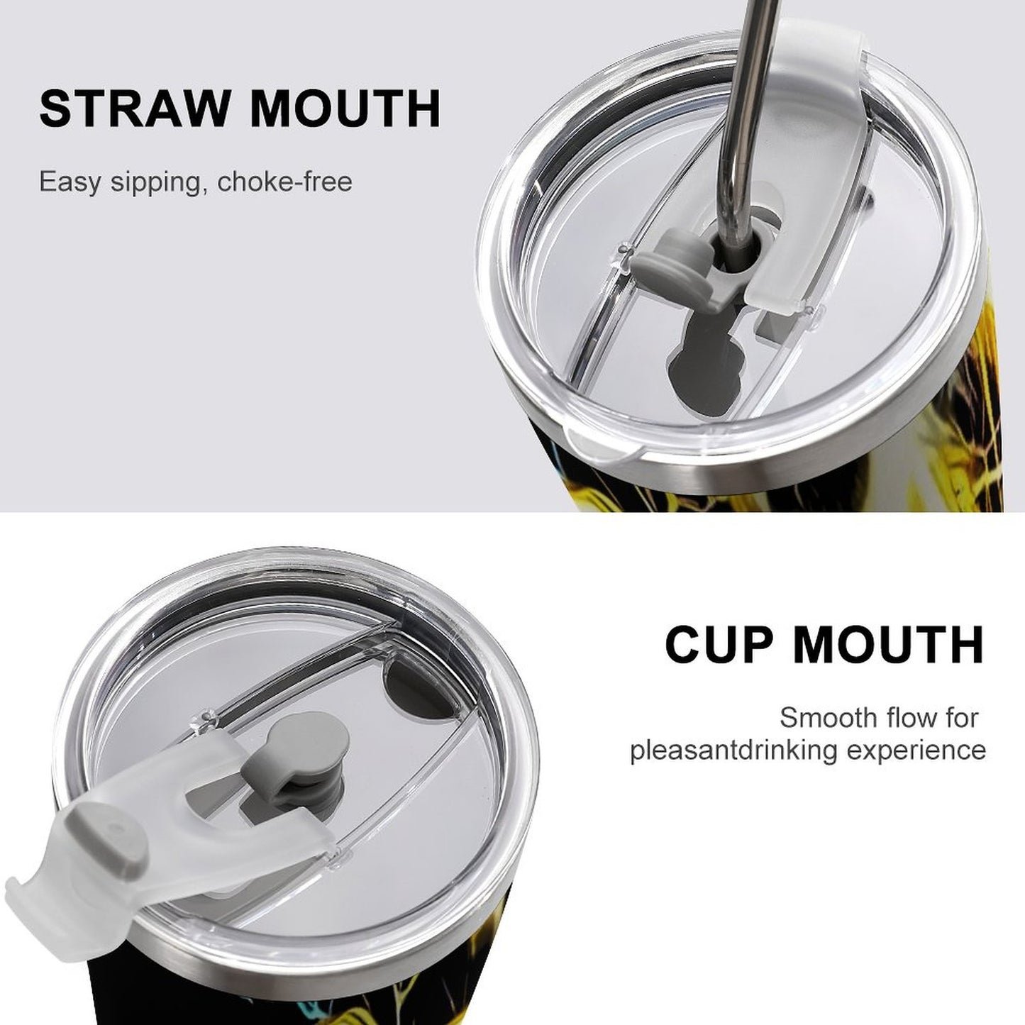 Electrifying 20oz Silver Rim Car Cup