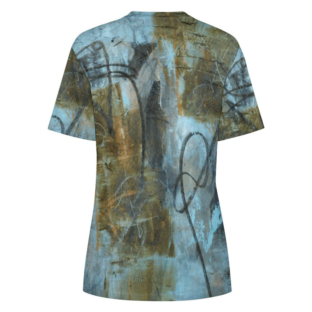 DTG 190gsm Cotton Summer Short Sleeve T-Shirts for Women(All-Over Printing)