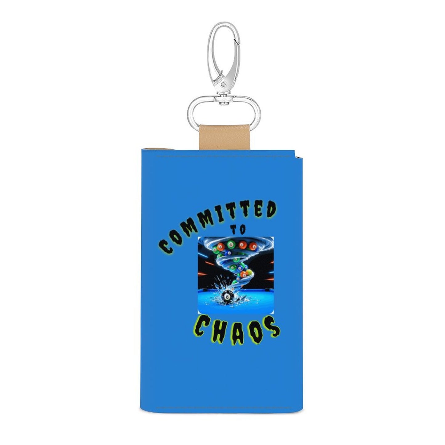 Leather Key Holder Pouch -Committed to Chaos