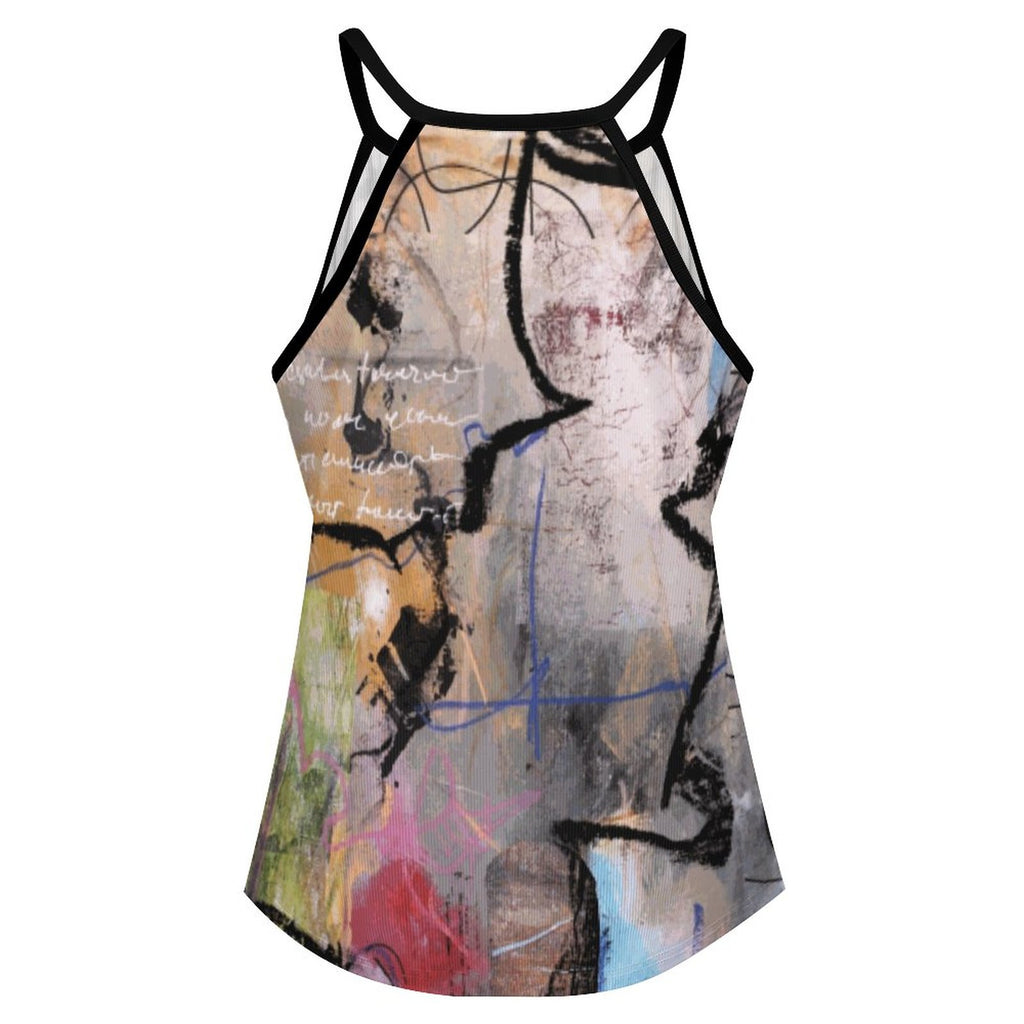 City Collection - Women's High Neck Ribbed Tank Top