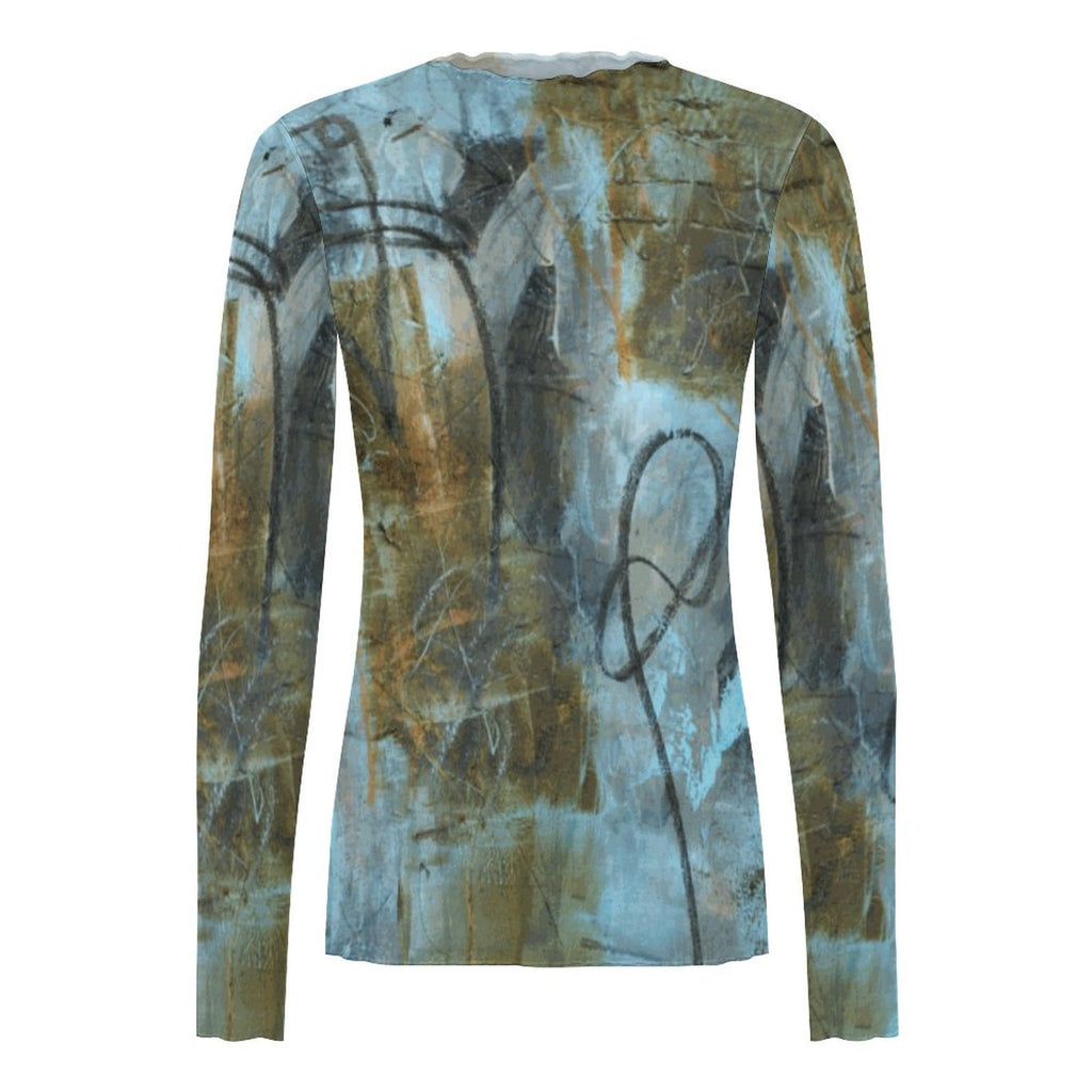 100gsm High Neck Mesh Top For Women(All-Over Printing)