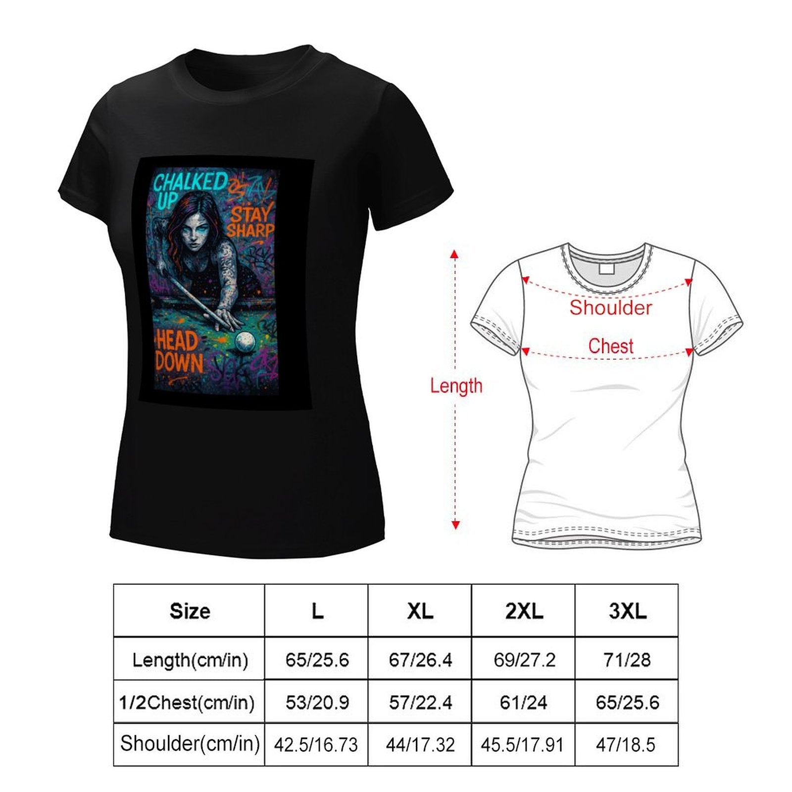 Chalked Up Women's Graphic Tees - Front and Back Graphic