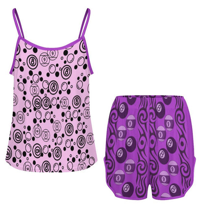 Bubbles and Billiards - Silk Camisole Pajama Set