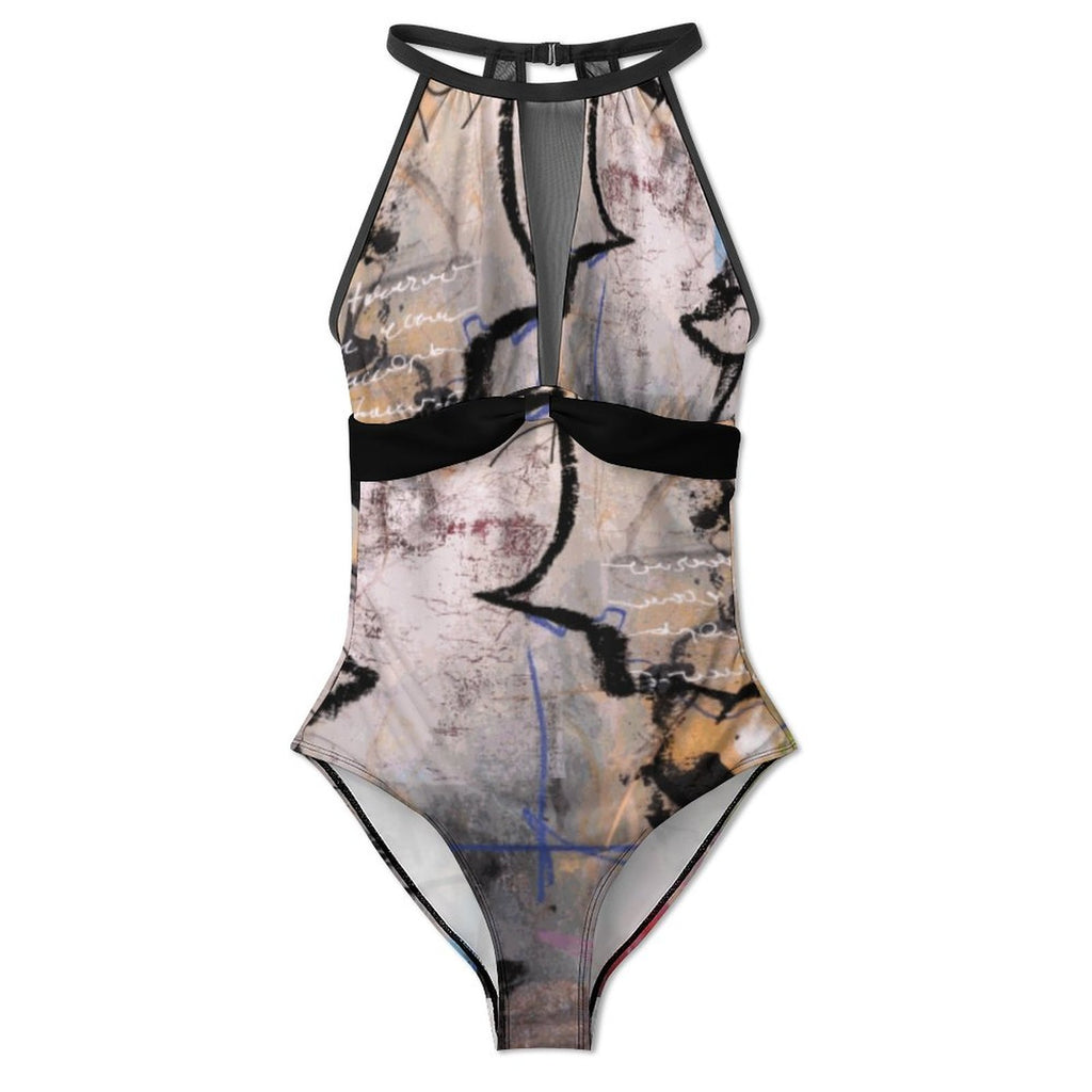 City Collection - Sheer Mesh One-Piece Swimsuit