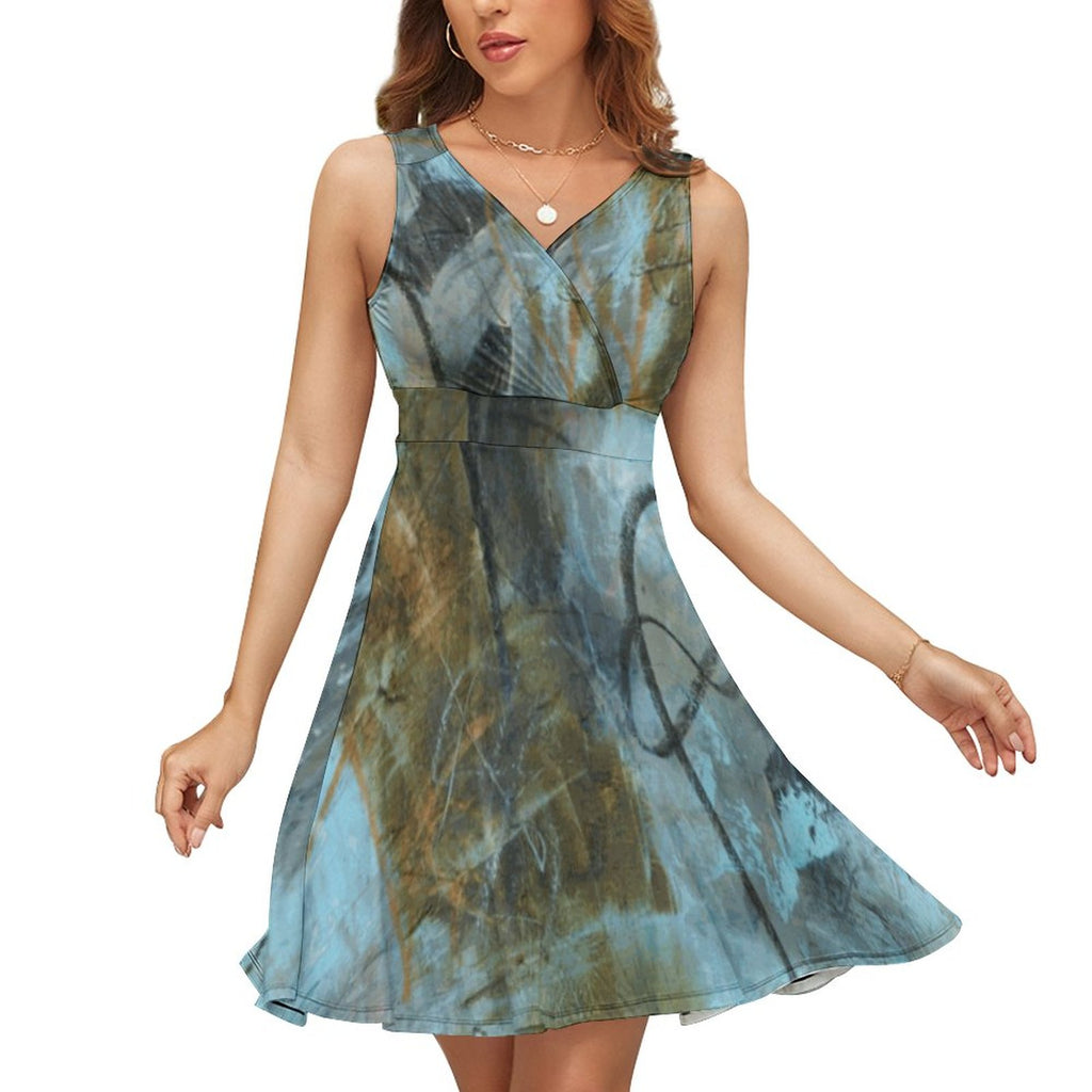 Sleeveless High Waist Dress(All-Over Printing)