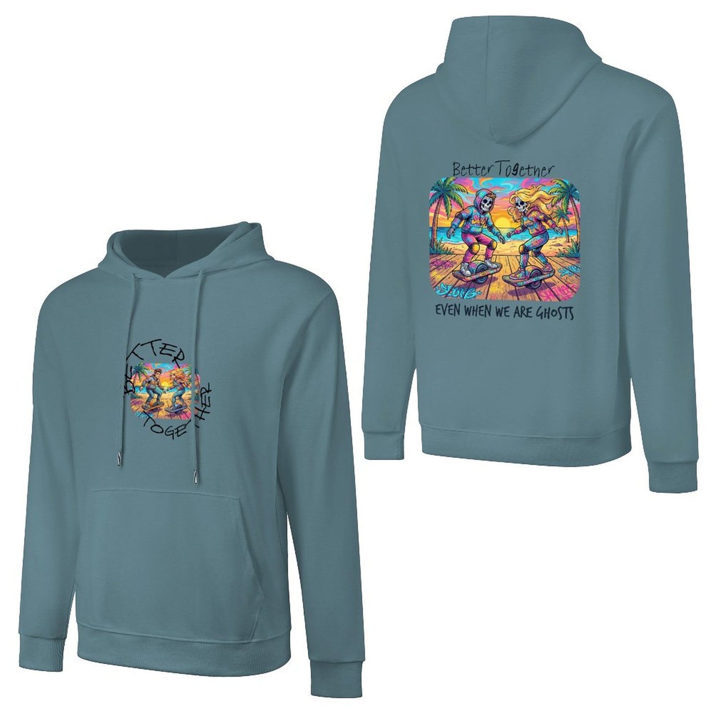 One  Wheel Love.  Cotton Hoodie with Pocket