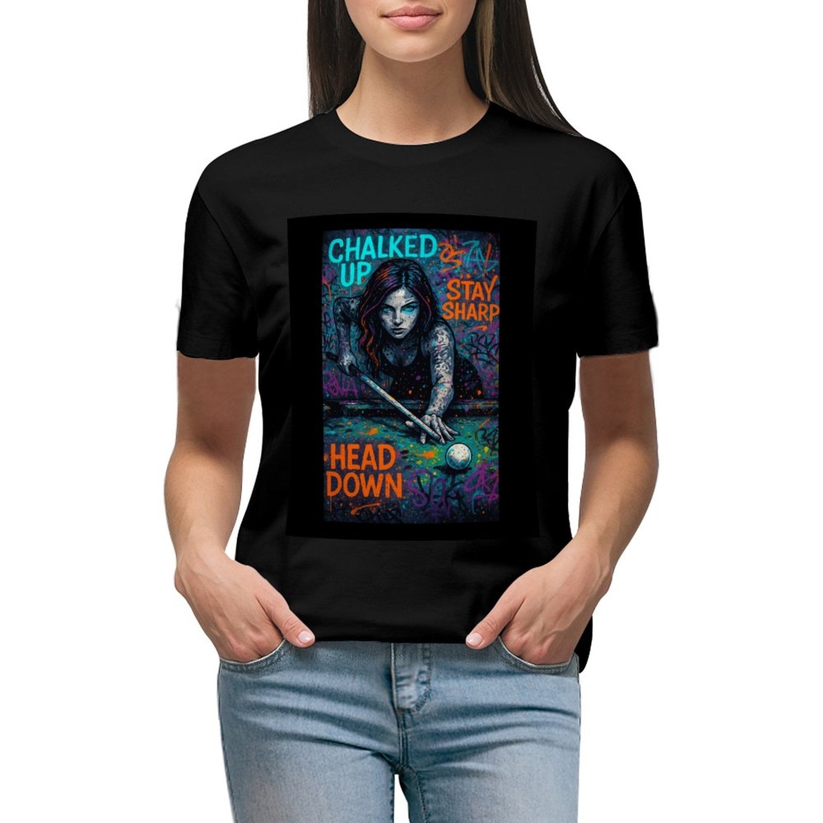 Chalked Up Women's Graphic Tees - Front and Back Graphic
