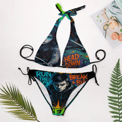 Chalked Up Two Piece Halter Swimsuit