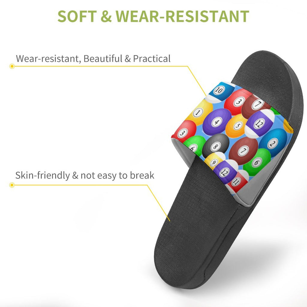 Pool Balls PVC Slide Slippers – Casual Non-Slip Poolside Slides