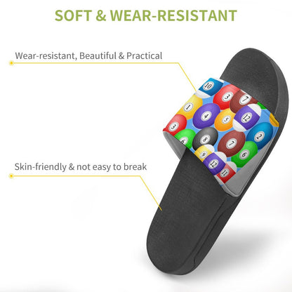 Pool Balls PVC Slide Slippers – Casual Non-Slip Poolside Slides
