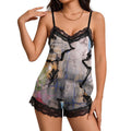 City Collection - Premium Lace Trim Pajama Set