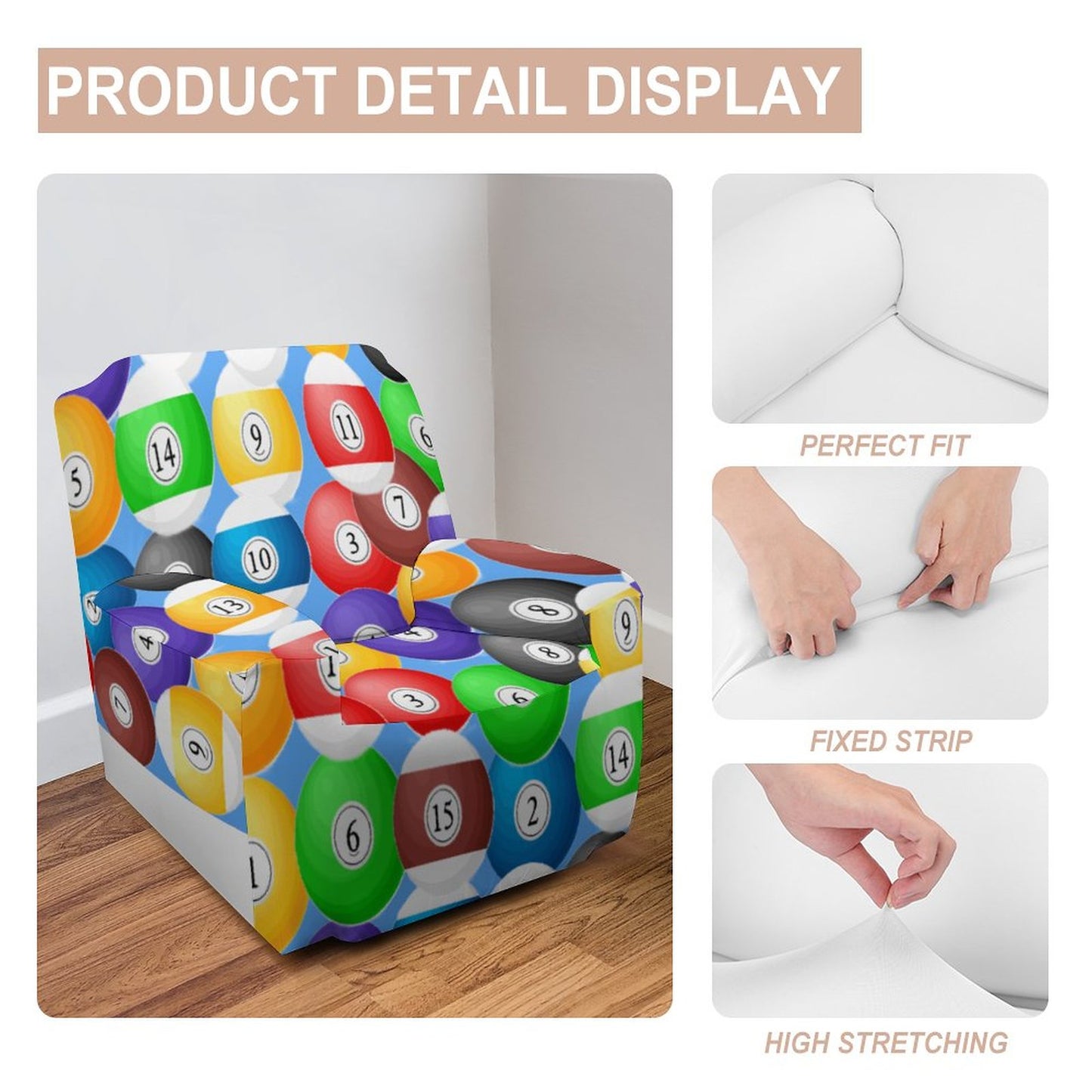 Pool Balls Collection: Single Sofa Cover