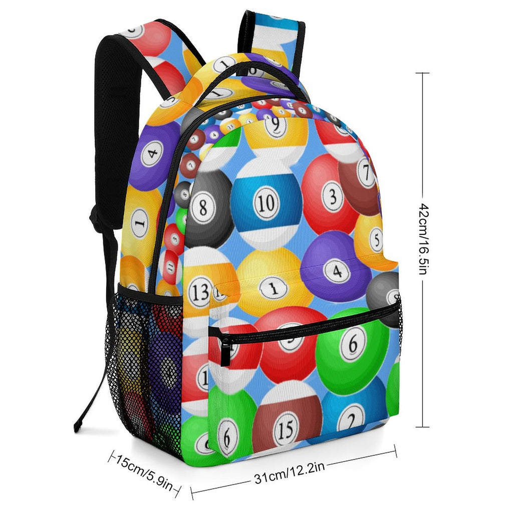 Pool Balls Collection: Durable Children's School Backpacks(2 Sites)