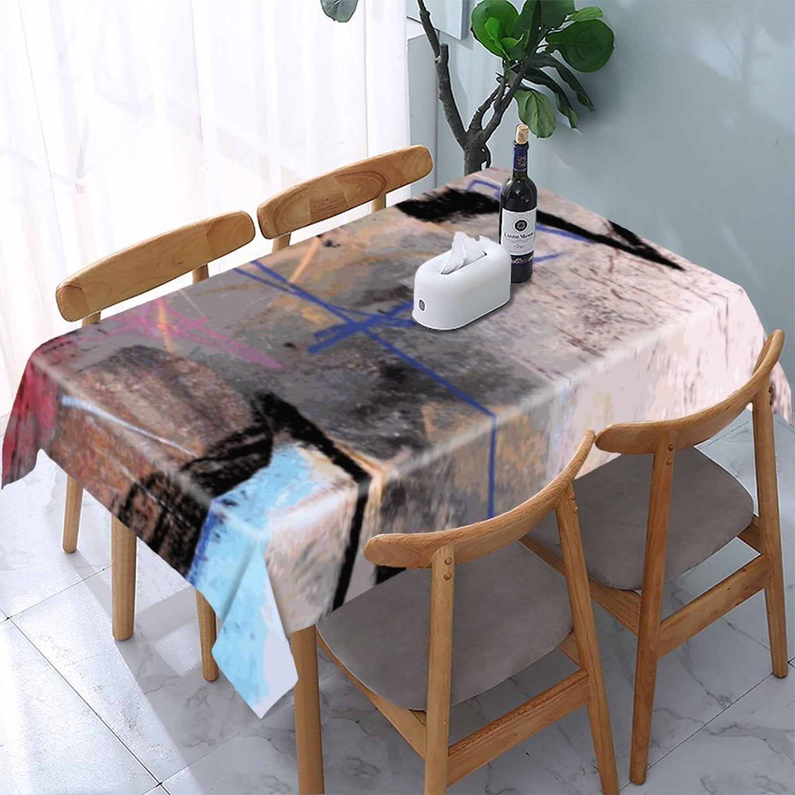 Chalk Dust - Premium Rectangular Tablecloth