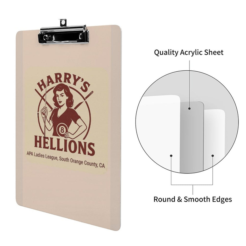 Team Harry's Hellions Acrylic Clipboard (A4)
