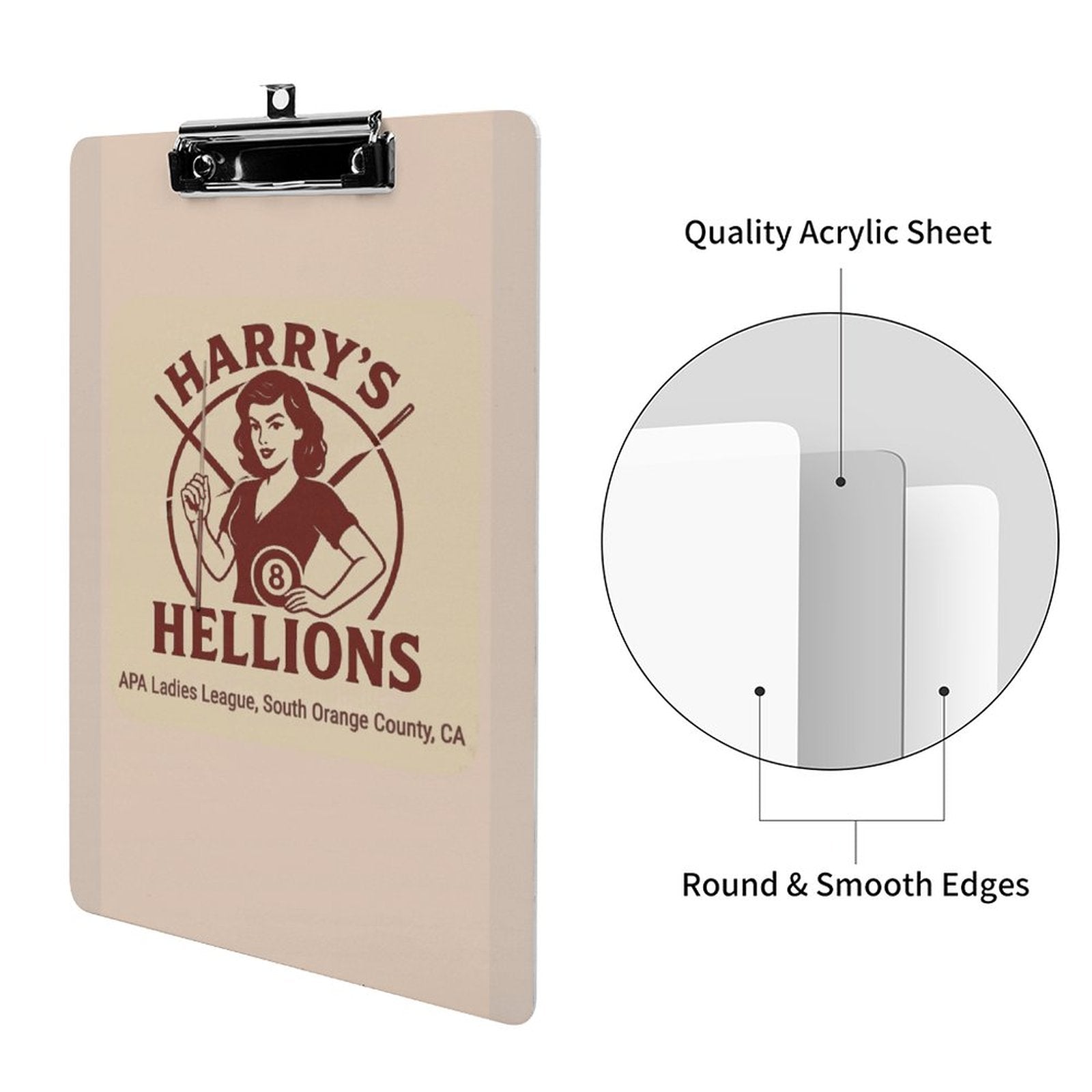 Team Harry's Hellions Acrylic Clipboard (A4)