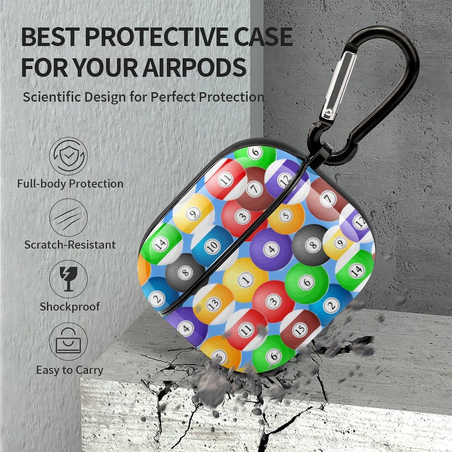 Poolball AirPods 3 Case Cover – Protective PC Case with Keychain