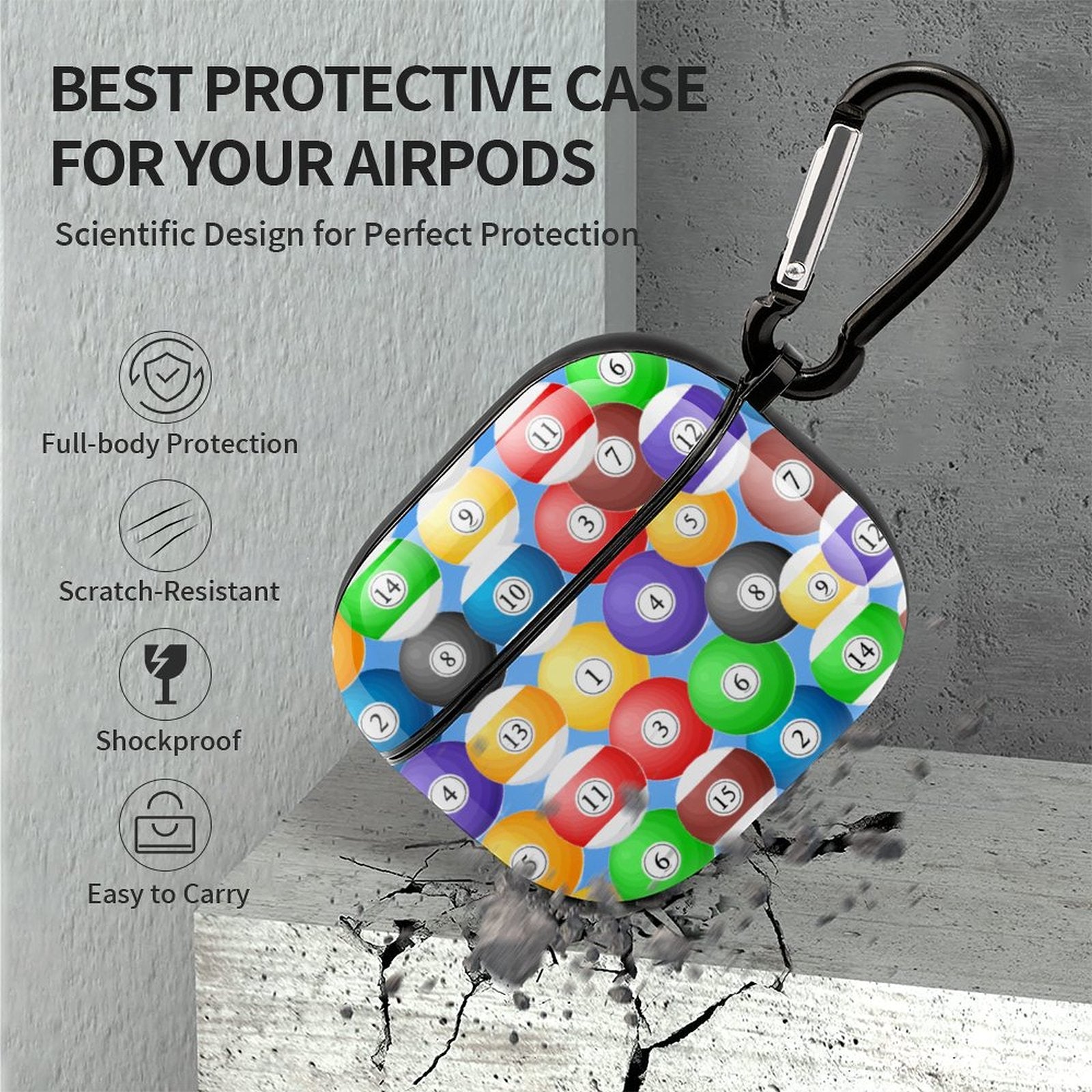 Poolball AirPods 3 Case Cover – Protective PC Case with Keychain