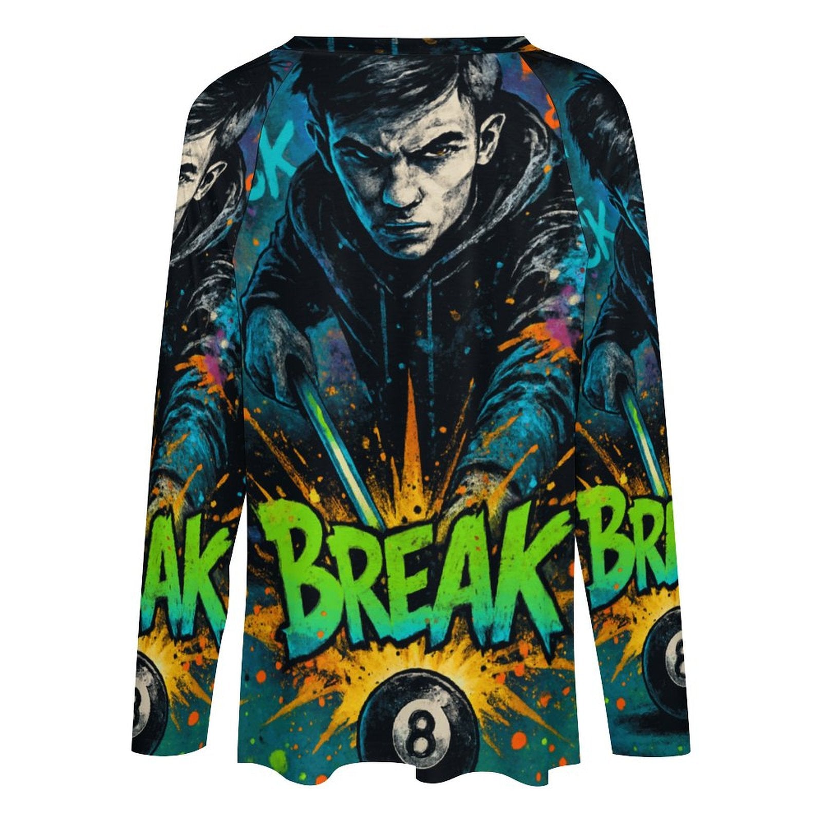 Chalked Up - V-neck Loose Long Sleeve T-shirt
