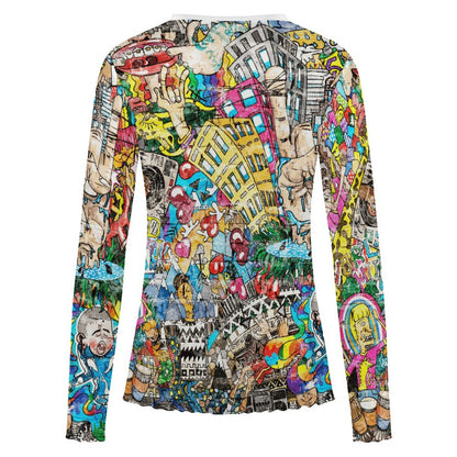 Busy City Long Sleeve Mesh T-Shirt