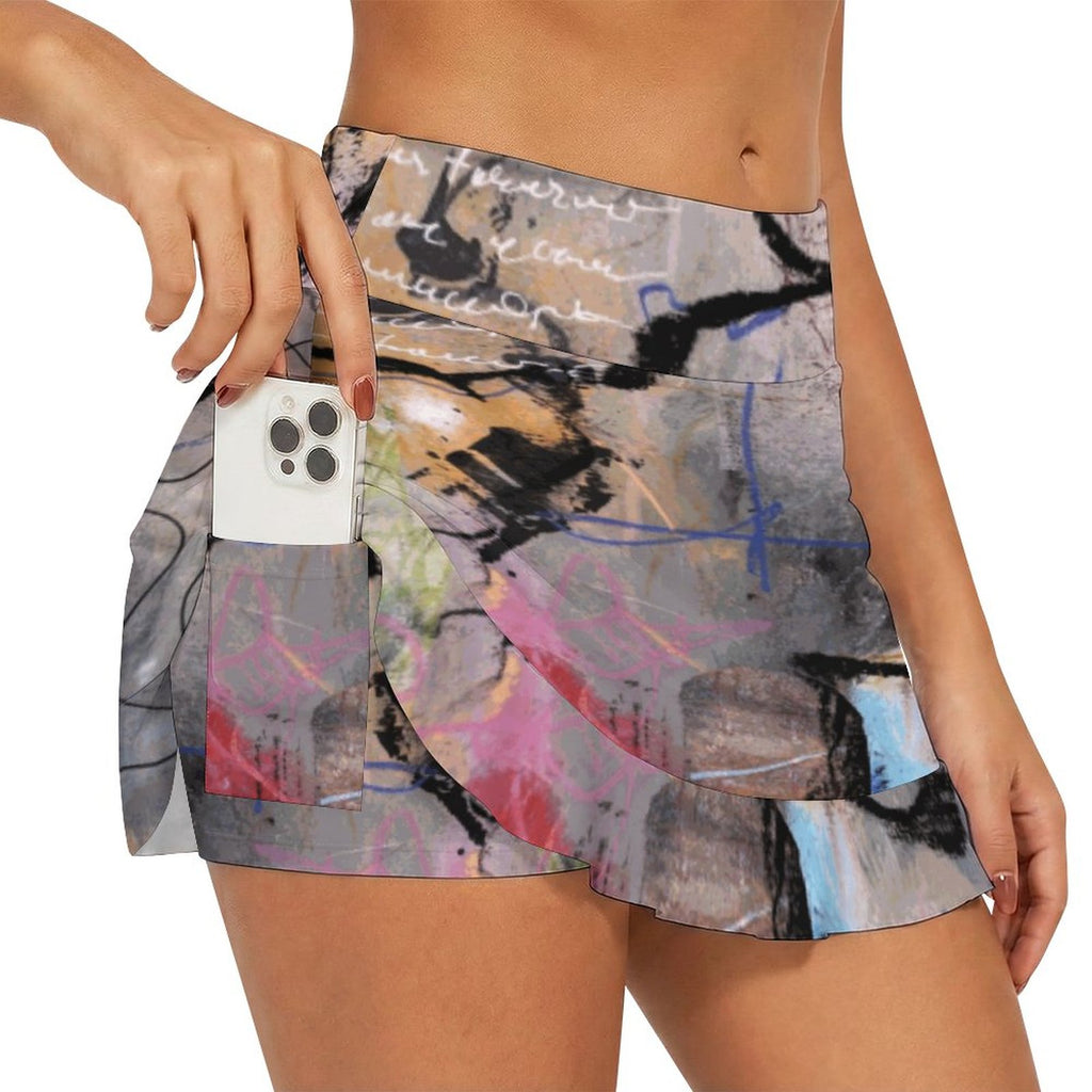 City Collection - Premium Ruffled Yoga Skort with Pockets