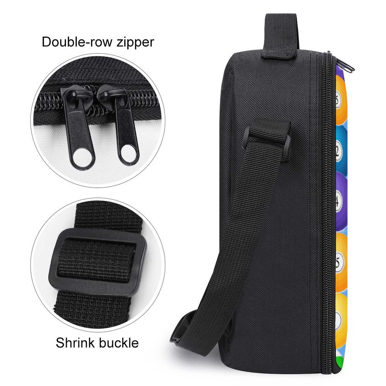 Pool Balls Collection: Insulated Lunch Bag with 600D Polyester
