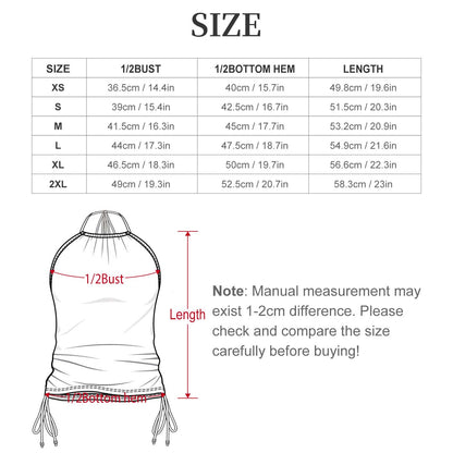 2-Piece Women's Tankini Set with High Neck Halter Top(All-Over Printing)