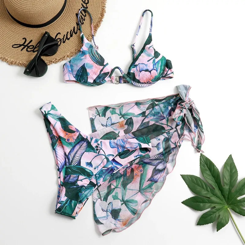 Chic Skirted Push-Up Bikini