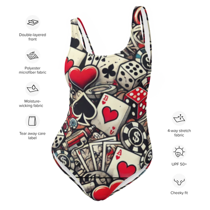 Hearts and Spades Casino One piece Body suit