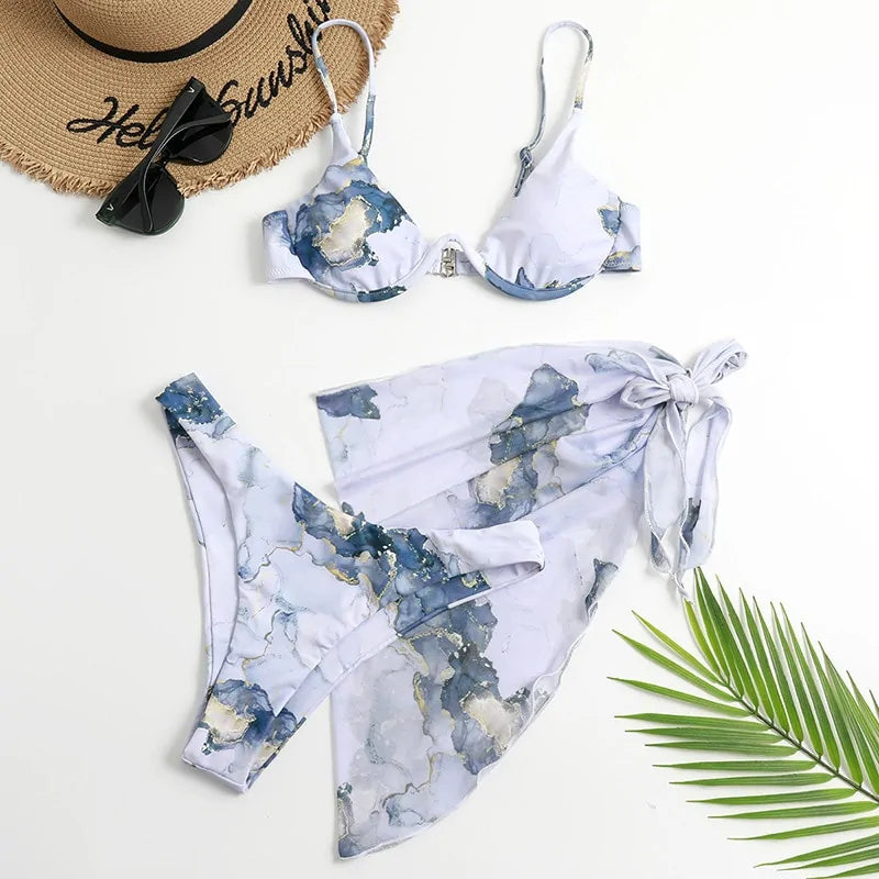 Chic Skirted Push-Up Bikini