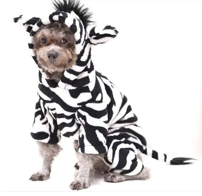 Zebra Striped Flannel Warm Dog or Cat Pet Hoodie